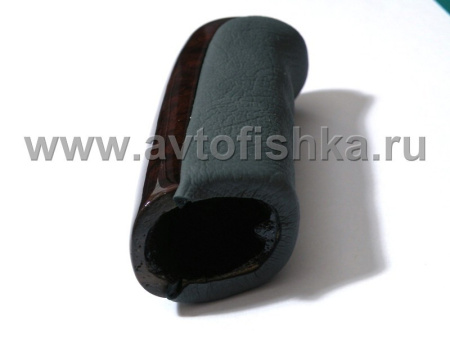 Toyota Land Cruiser 100 (98-07) ручка на рычаг ручного тормоза, темное дерево серая кожа.