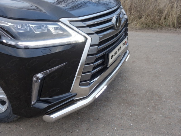 Lexus LX (15–) Защита передняя нижняя (с ДХО) 76,1 мм (бензин/дизель)