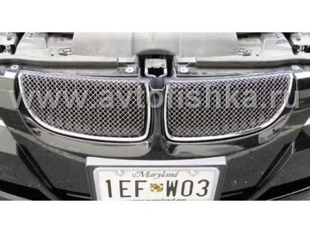 BMW 3 E90 05-08 решетка радиатора тонированный хром, сетка из полированной нержавеющей стали, вставки 2 шт.