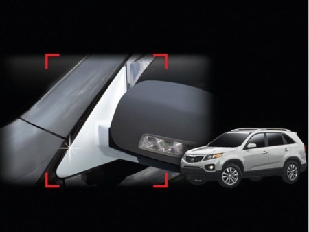 Kia Sorento (2009-) передние угловые хромированные накладки окон пластиковые, комплект 6 шт.