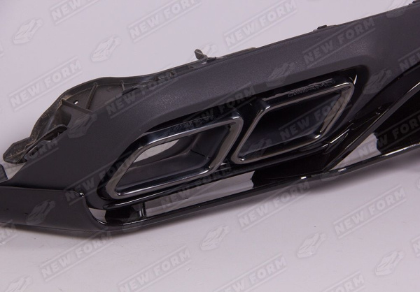 Mercedes-Benz C-Klasse W205 Coupe 2014 - 2018 Диффузор заднего бампера 6.3 Edition с черными насадками