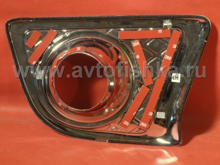 Nissan Pathfinder R51, Navara (05-10) рамки противотуманных передних фар черно-хромированные, комплект 2 шт.