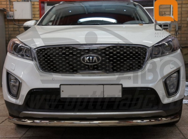 Kia Sorento (15–) Защита переднего бампера одинарная d 60 мм, нерж.