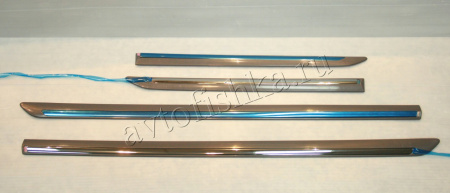 Toyota Camry V40 (06-) серебристые дверные молдинги с хромированными вставками, комплект 4 шт.