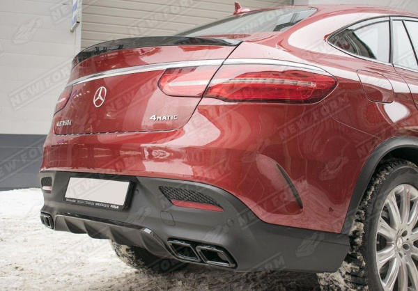 Mercedes-Benz GLE-Klasse C292 2015 - 2019 Диффузор заднего бампера 6.3 AMG с черными насадками на глушитель