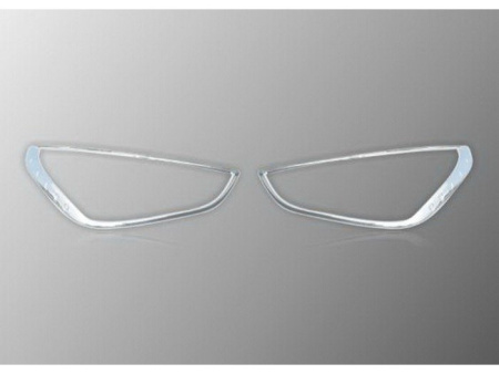 Ford S-Max (06-) хромированные декоративные накладки на передние фары, пластик, комплект 2 шт.