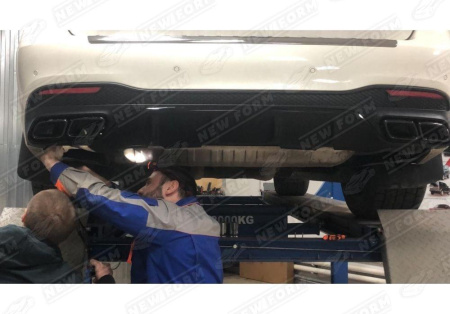 Mercedes-Benz GLS-Klasse X166 2015 - 2019 Диффузор заднего бампера 6.3 AMG с черными насадками