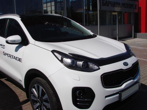 Kia Sportage (16–) Дефлектор капота, темный