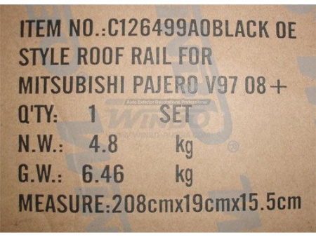 Mitsubishi Pajero 3 (2000-2007), Pajero 4 (2006-) рейлинги на крышу, черные, дизайн оригинал