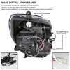 Toyota Yaris P2 (05-) передние фары линзовые черные, со светящимися ободками, комплект 2 шт.