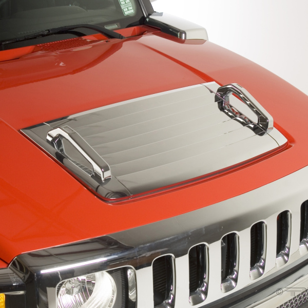 Hummer H3 (2003-) накладки на дефлектор капота и ручки дефлектора, хромированные пластиковые