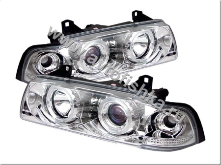BMW 3 E36 4 дв. седан фары передние хромированные, со светящимися ободками, комплект 2 шт.