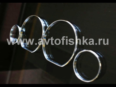 Audi 100 C4 (91-97) кольца алюминиевые для шкал панели приборов (4 шкалы)