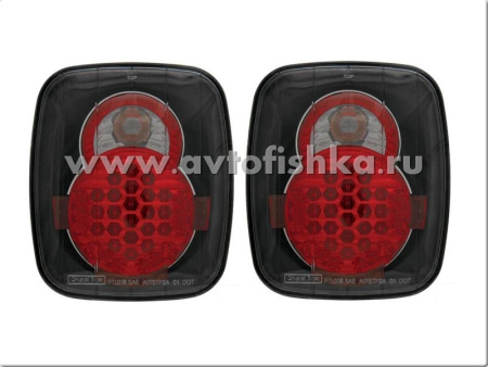 Jeep Wrangler (81-05) фонари задние светодиодные черные, комплект 2 шт.