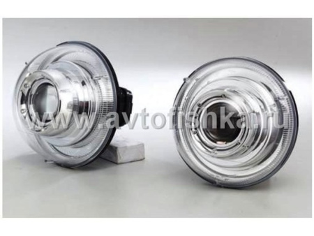 Jeep Wrangler TJ фары передние линзовые хромированные (диаметр 7"), без ксенона, комплект 2 шт. (XP6024)