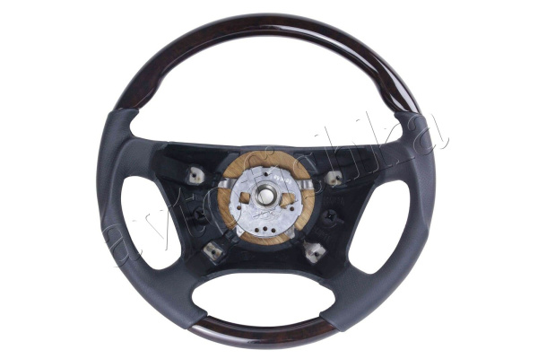 Mercedes W124, W126, W201, W140, W210 (96-99) руль спортивный анатомический, отделка - черная кожа с деревянными вставками.