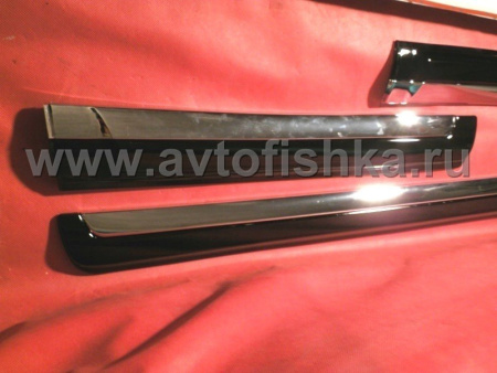 Toyota Land Cruiser Prado 150 (17-) молдинги на двери боковые черные (202) с хромированными вставками, комплект 4 шт.