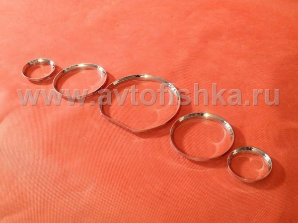 Mercedes W140 (92-99) декоративные накладки комбинации приборов, кольца хромированные.