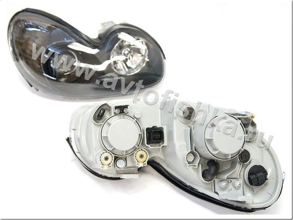 Hyundai Sonata 5 (01-04) фары передние линзовые с черными поворотниками, комплект 2 шт.