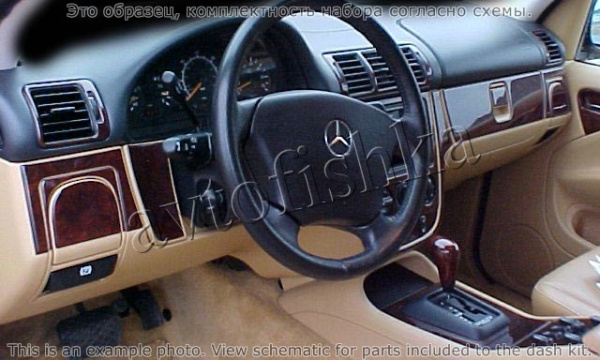 Декоративные накладки салона Mercedes Benz M Class 2002-2005 полный набор, ML55