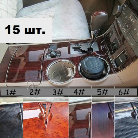 Toyota Highlander (2007-2012) отделка салона авто деревом накладки, темное матовое дерево, комплект 15 предметов.