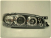 Subaru Impreza GS, GF (93-00) фары передние черные, со светящимися ободками и светодиодами, комплект 2 шт.