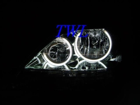 Lexus RX300 (97-03) фары передние хромированные, со светящимися ободками, комплект 2 шт.