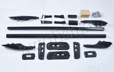 Toyota Land Cruiser 200 (07-/12-/15-) рейлинги продольные  (багажник) алюминиевые черные на крышу, дизайн оригинал