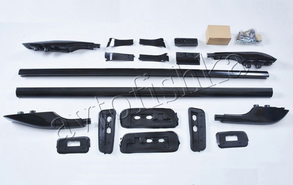 Toyota Land Cruiser 200 (07-/12-/15-) рейлинги продольные  (багажник) алюминиевые черные на крышу, дизайн оригинал