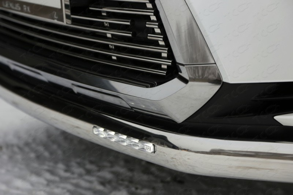 Lexus RX (16–) Защита передняя нижняя (овальная с ДХО) 75х42 мм
