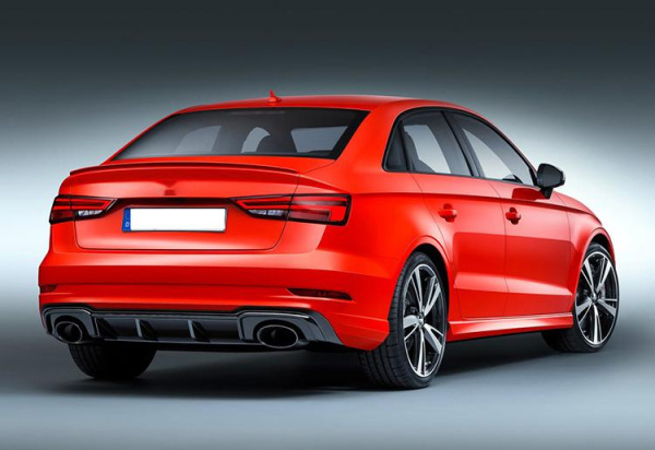 Черный задний диффузор RS3 для Audi A3 S-line 2017-2020