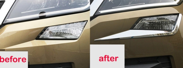 Skoda Kodiaq (16–) Накладка на передние противотуманные фары, ABS хром, 2 части