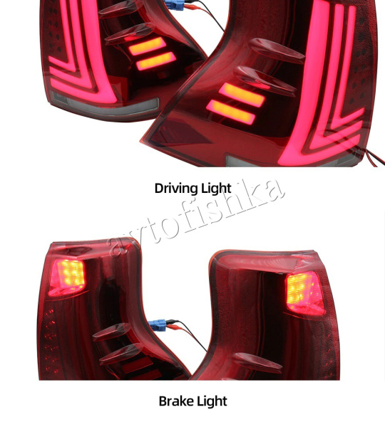 Toyota Land Cruiser Prado FJ150 (10-17) фонари задние светодиодные красно-тонированные, дизайн Lexus, комплект 2 шт.