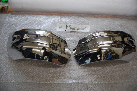 Toyota FJ Cruiser (07-) угловые защитные хромированные накладки заднего бампера, комплект 2 шт.