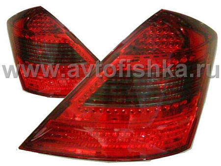 Mercedes S W221 фонари задние светодиодные красно-тонированные, комплект 2 шт.