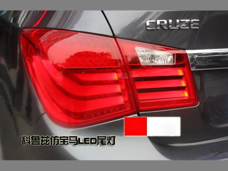 Chevrolet Cruze (08-) задние светодиодные фонари в стиле BMW, комплект лев + прав