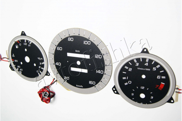 Mercedes W123 светодиодные шкалы (циферблаты) на панель приборов - дизайн 2