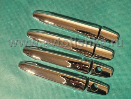 Mitsubishi Outlander XL, Lancer 10, ASX, Peugeot 4007, Citroen C-crosser хромированные декоративные накладки на внешние ручки дверей, комплект 4 шт.