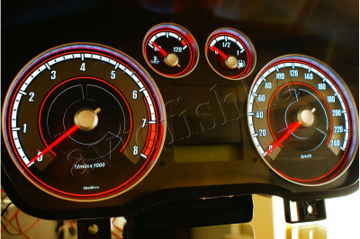 Ford Focus MK2 светодиодные шкалы (циферблаты) на панель приборов - дизайн 1