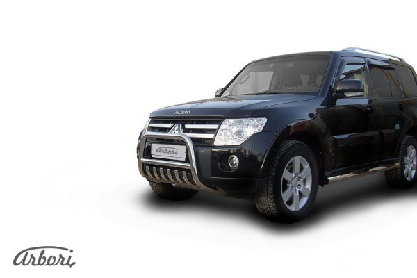Защита передняя Arbori d57 низкая c защитой картера MITSUBISHI PAJERO IV 2006-