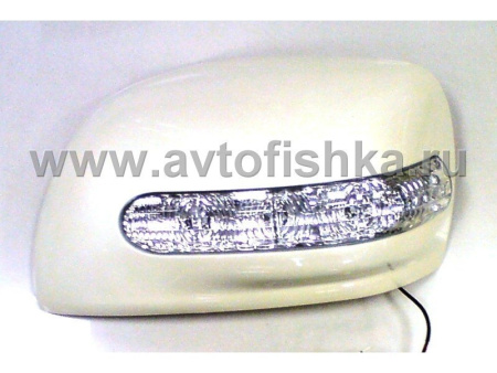 Toyota Land Cruiser 200, Lexus LX 570 (08-) корпуса боковых зеркал под покраску, со светодиодными поворотниками, комплект 2 шт.