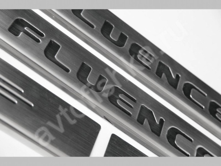 Renault Fluence (2010-) накладки на пороги из нержавеющей стали, 4 шт.