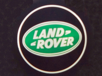 Лазерная подсветка Welcome со светящимся логотипом Land Rover в черном металлическом корпусе, комплект 2 шт.