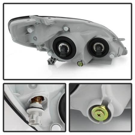 Toyota Matrix (03-07) фары передние черные, комплект 2 шт.