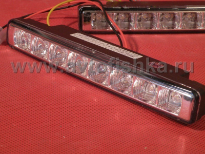 Светодиодные DRL фары дневного света (дневные ходовые огни) - 8 LED Daytime Lights двухрежимные, белый свет 6000К и желтый свет - поворотники