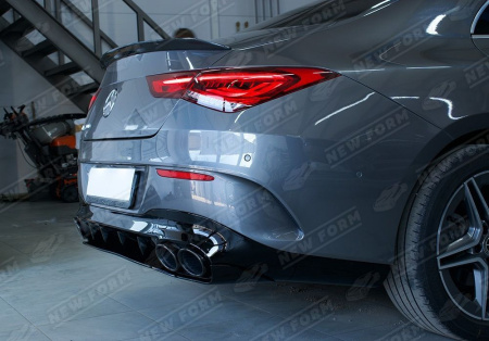 Mercedes-Benz CLA-Klasse C118/X118 2019 - н.в. Диффузор заднего бампера с черными насадками 4.5 AMG
