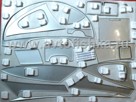 Toyota Camry V40 (06-) накладки панелей салона под алюминий, комплект 43 предмета.