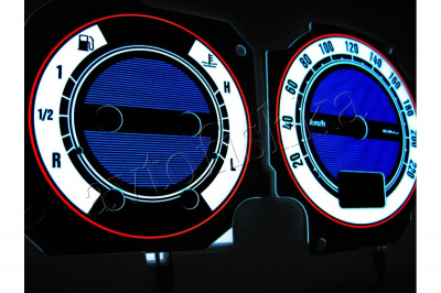 Renault Megane 1996-1999 дорестайл светодиодные шкалы (циферблаты) на панель приборов - дизайн 2