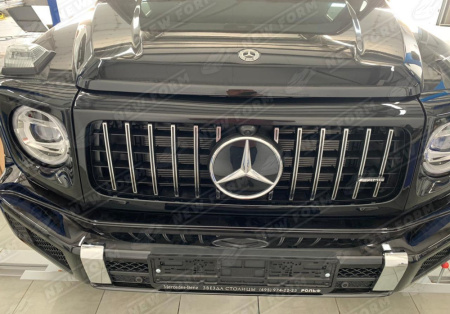 Mercedes-Benz G-Klasse W464 2018 - н.в. Решетка радиатора с очками на фары 6.3 AMG черная