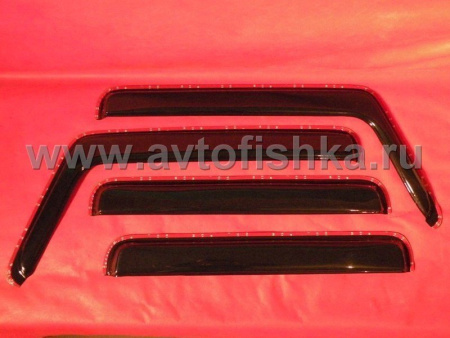 Hummer H2 (02-08) черные дефлекторы на окна, ветровики вставные